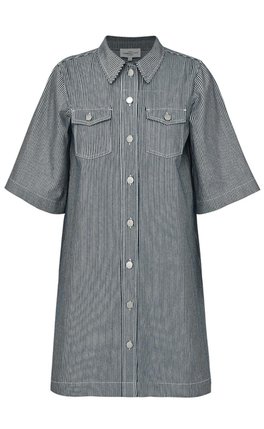 Global Funk Kjole Mira-  Milang Blue Indigo Stripe