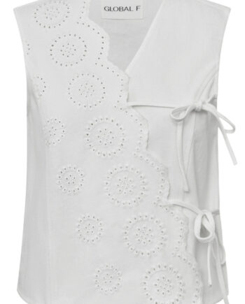 Global Funk Top Ciana Scallop-  White