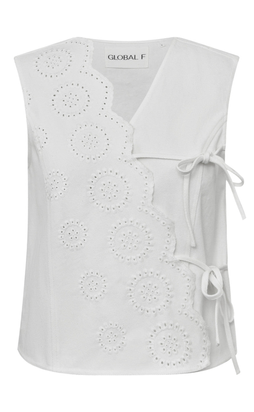 Global Funk Top Ciana Scallop- White