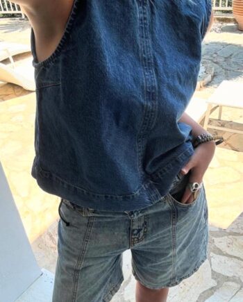 Global Funk Top Rihne-  Vintage Blue Wash