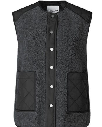 Global Funk Vest Vinson Teddy Grey Black Mix