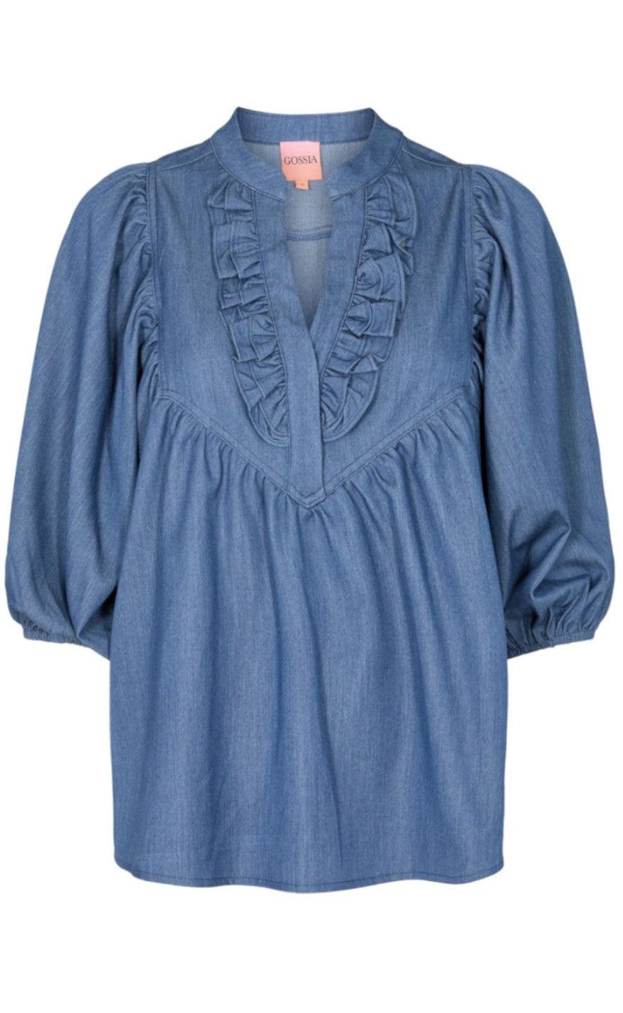 Gossia Bluse Morgan Denim Blue Chambrey