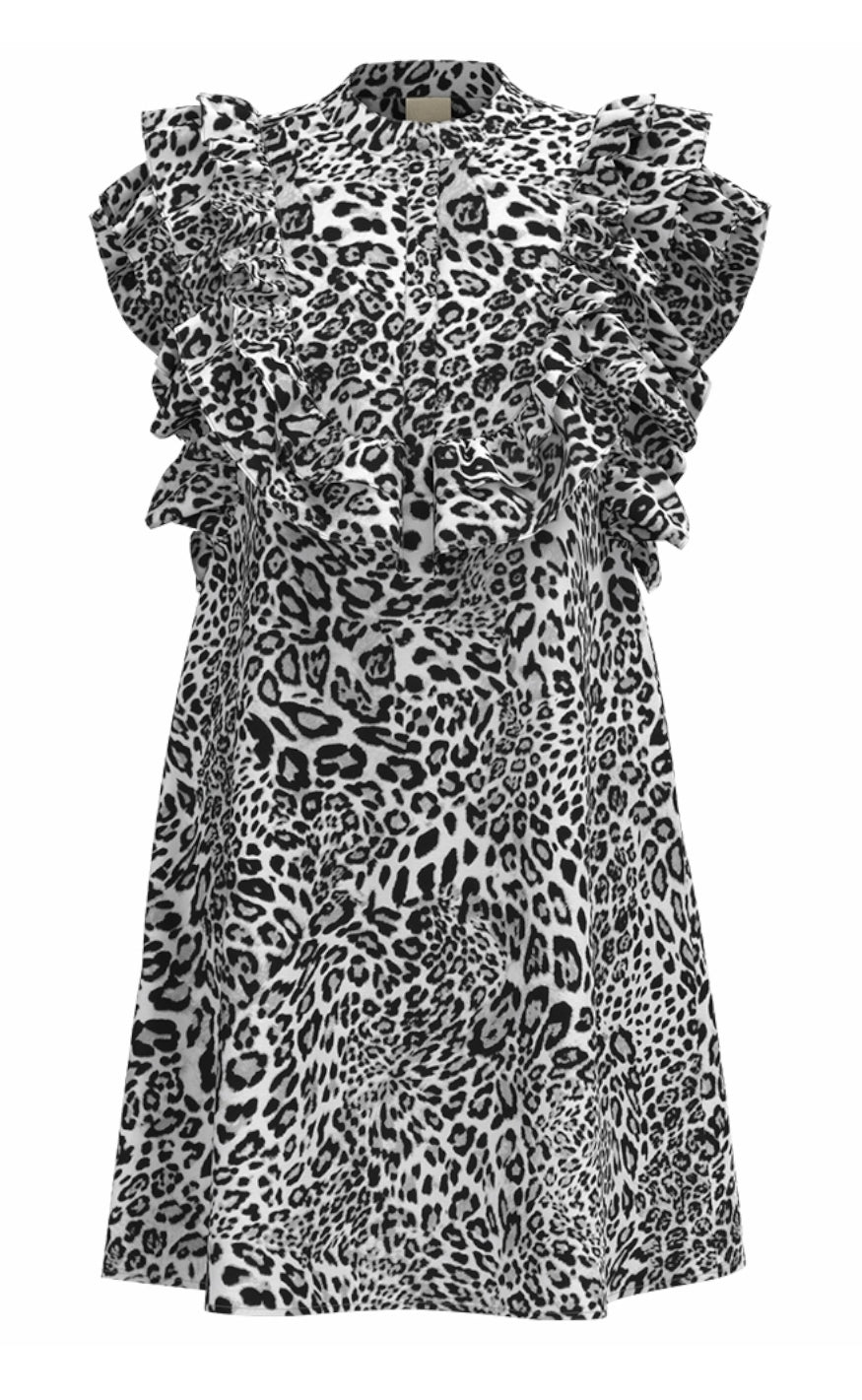 Gossia Kjole Musse Grey Leopard