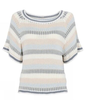 Gustav Bluse Helmi Striped Knit Cape Blue Pearl