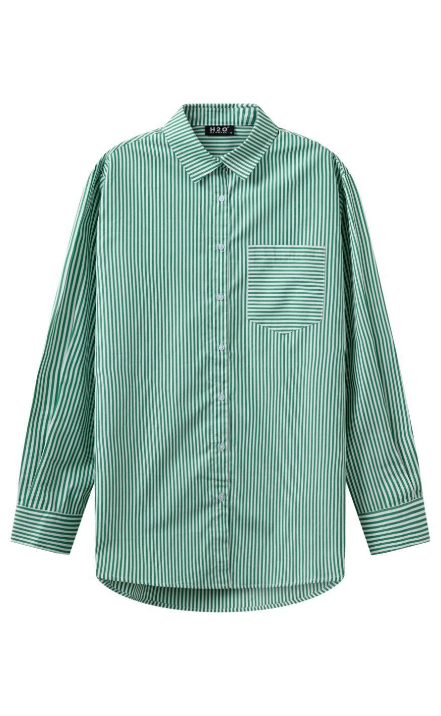 H2o Skjorte Rønne Essential Ls Green White