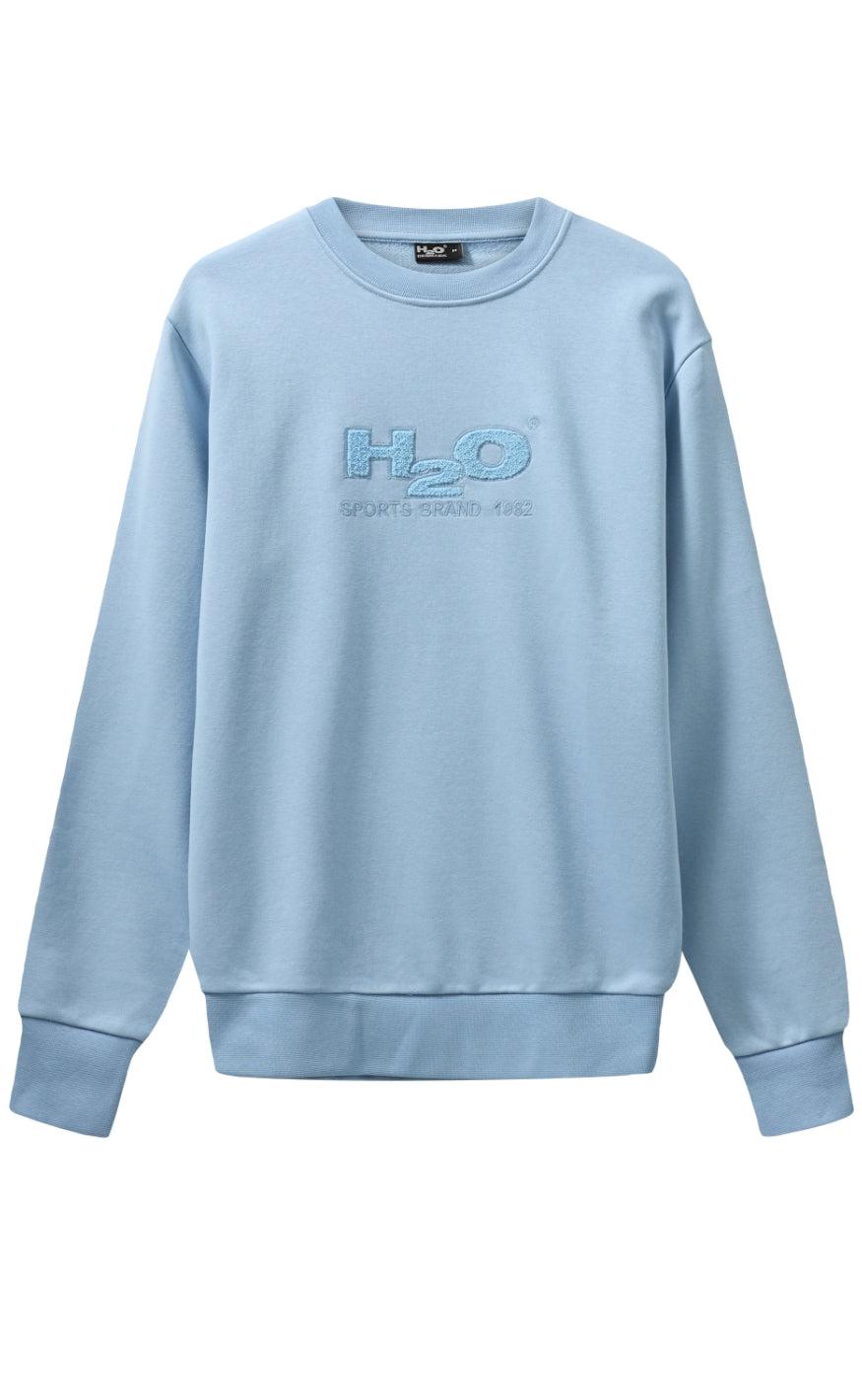 H2o Sweater Logo Sweat   39 Neck Baby Blue