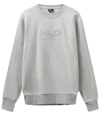 H2o Sweater Logo Sweat   39 Neck Lt  Grey Mel