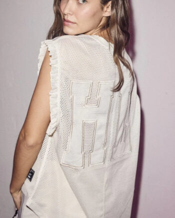 Haute   39 Amitié Top Drift Frill   Pearl