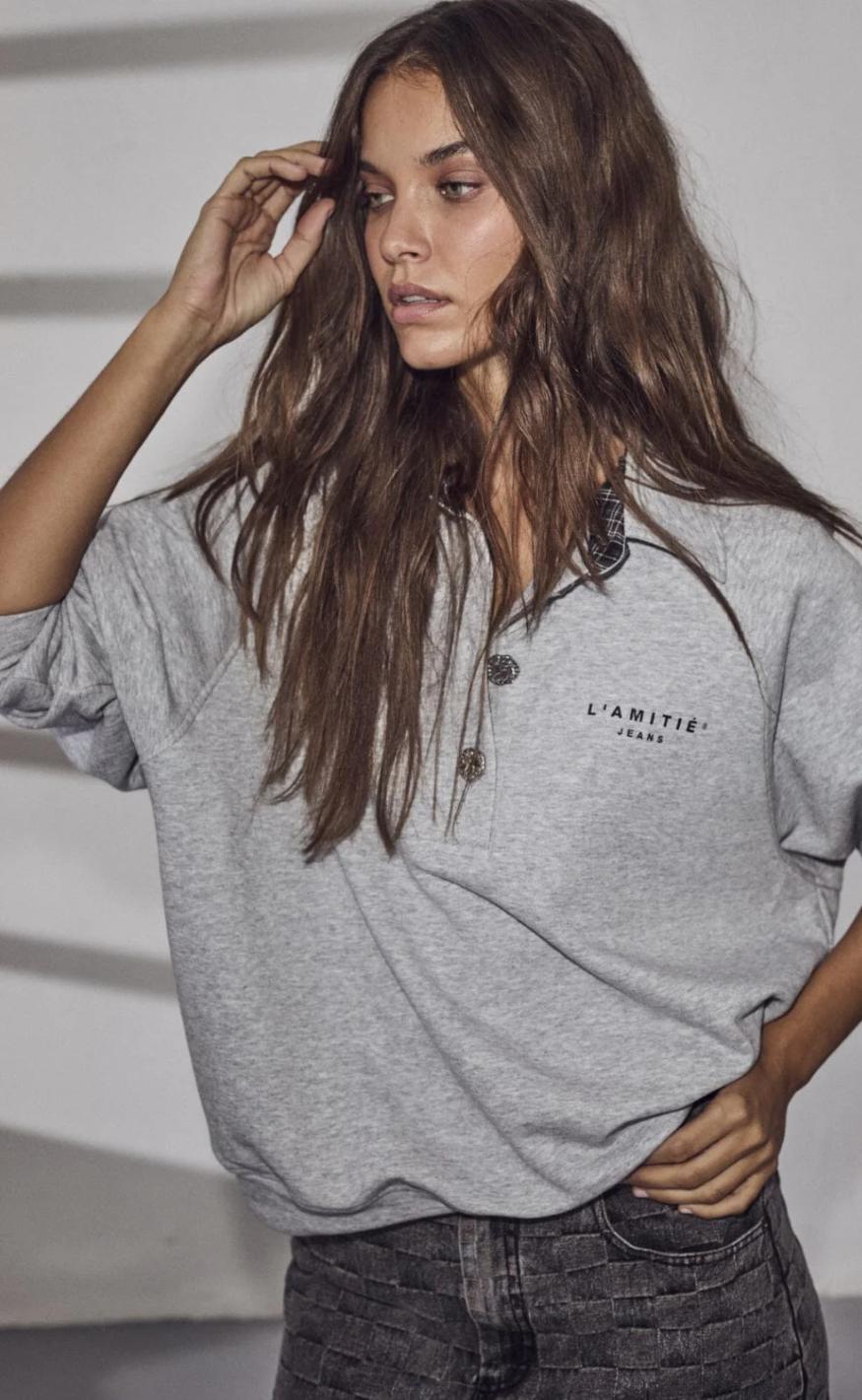 Haute 39 Amitié Trøje Polo Logo Grey Melange