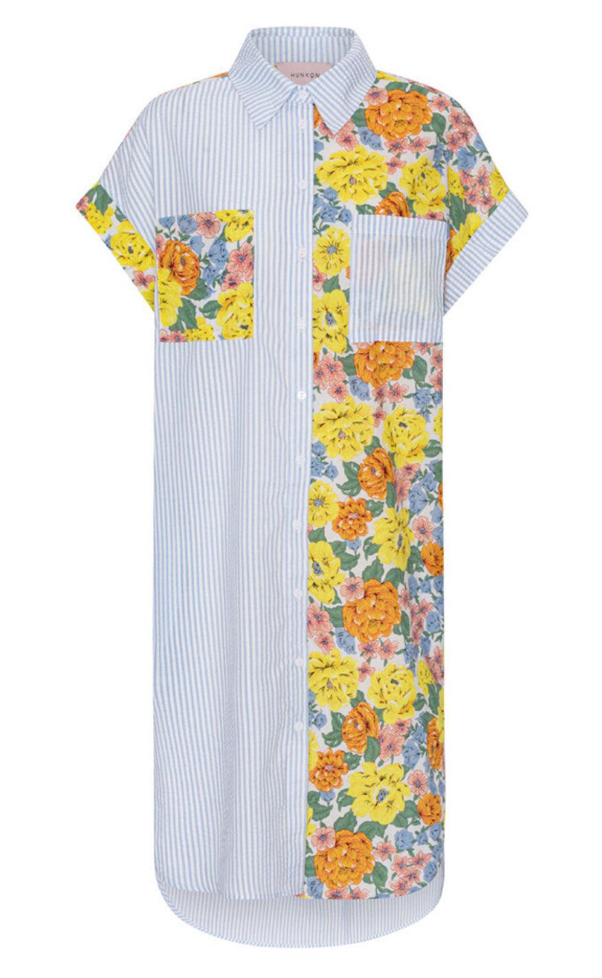 Hunkøn Kjole Vanessa Blue Floral