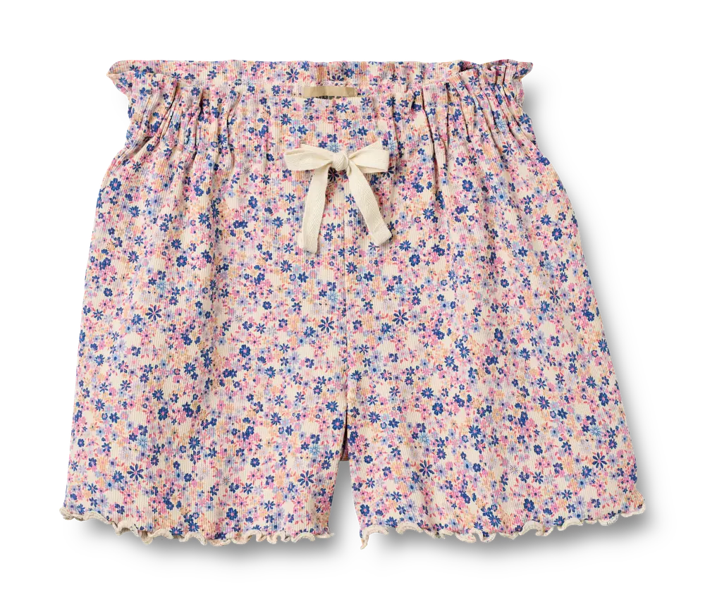 Ina Shorts Pink Blue Flowers 110
