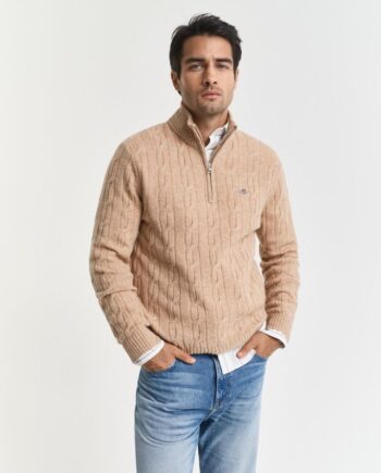 Lambswool Cable Half Zip