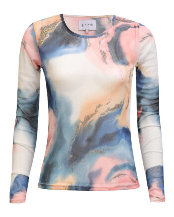 Liberte Bluse Mesh Blue Peach Gold Marble