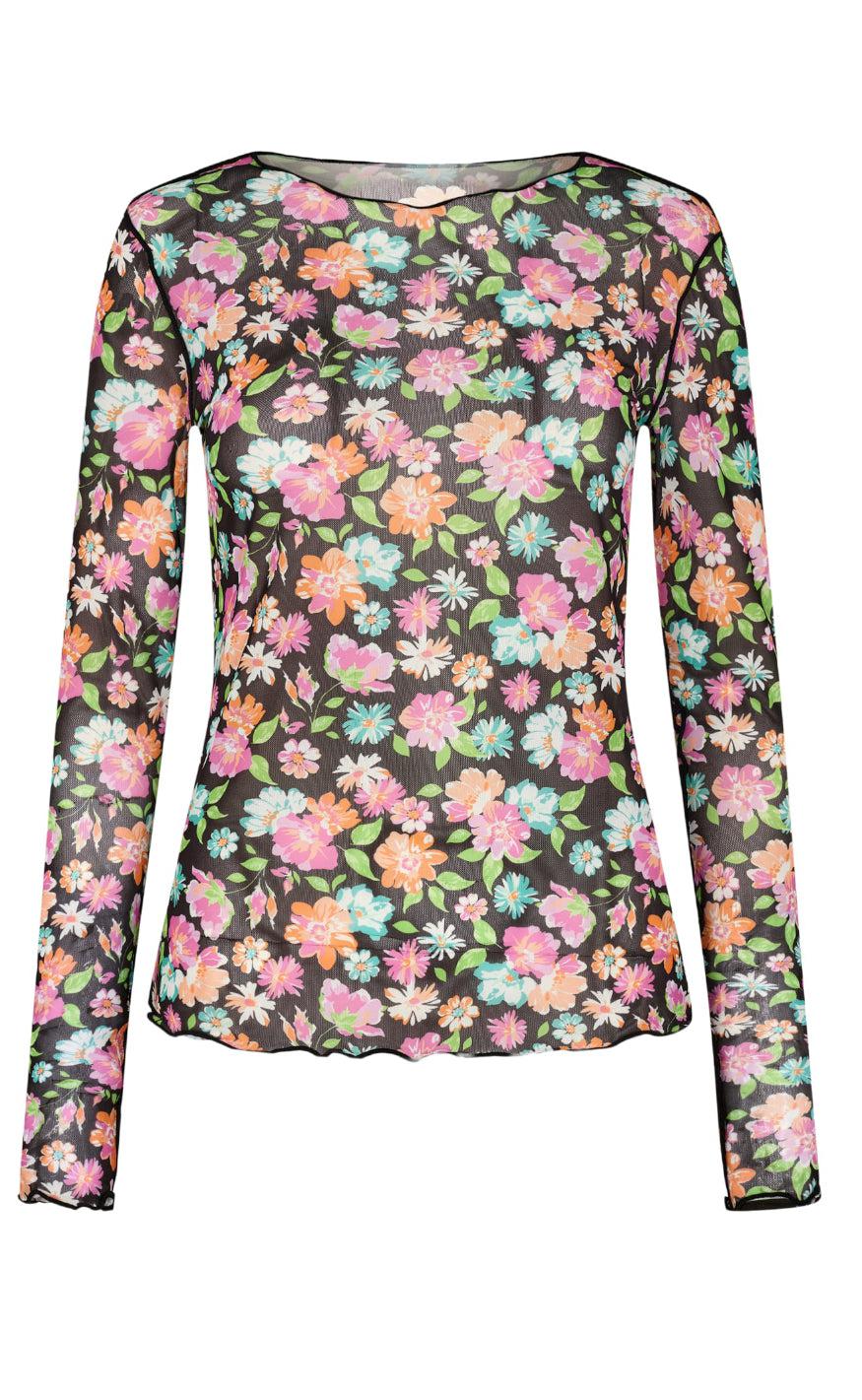 Liberte Bluse Mesh Mint Orange Flowers