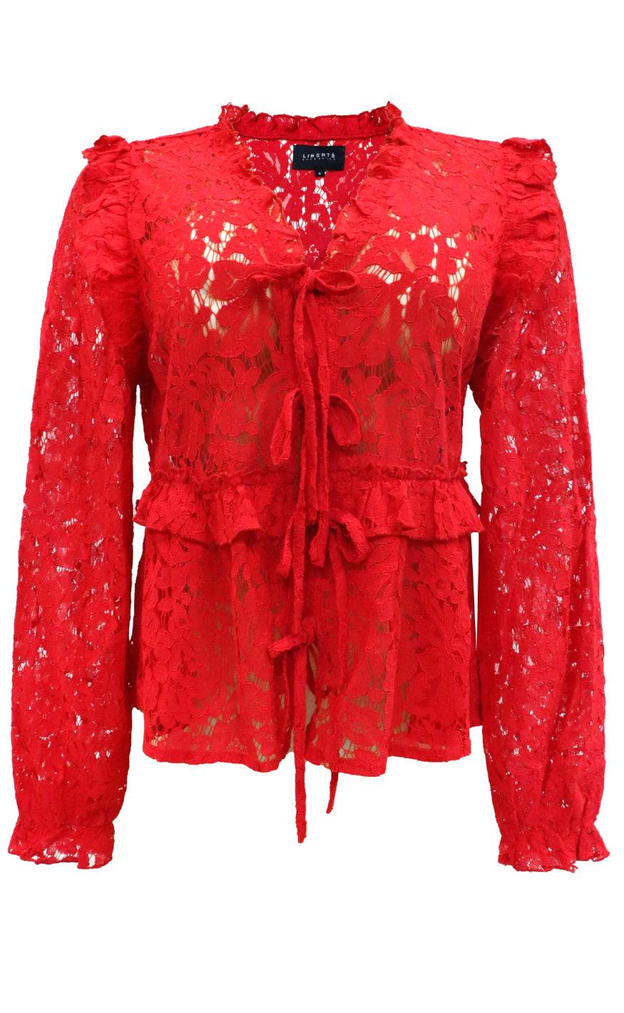 Liberte Bluse Nartina Ls Tie Red