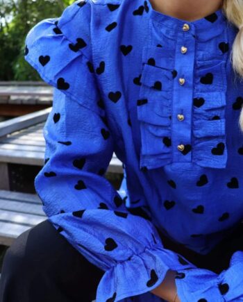 Liberte Bluse Tia Frill Cobolt Blue Black Heart