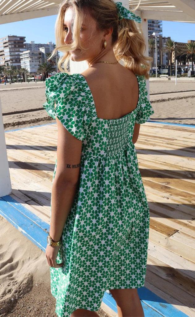 Liberte Kjole Gina Green Flower