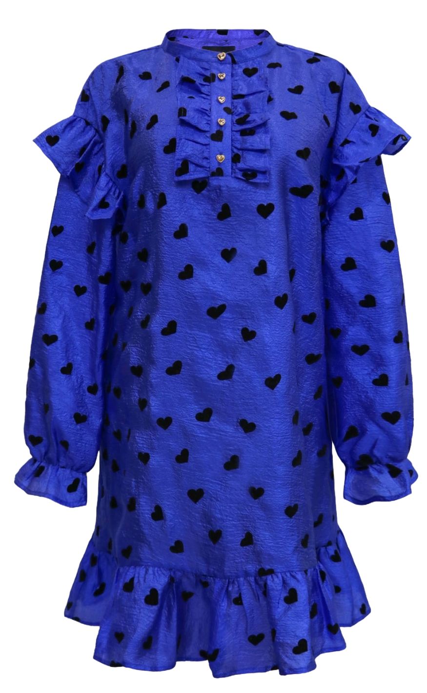 Liberte Kjole Tia Frill Cobolt Blue Black Heart