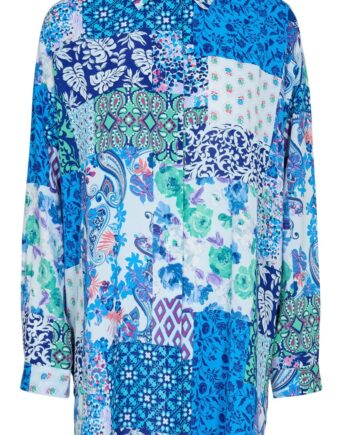 Liberte Skjorte Neda Blue Patchwork