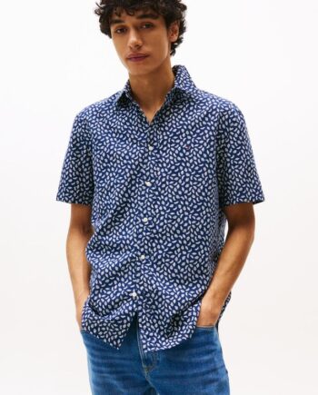 Linen Blend Aop Ss Rf Shirt