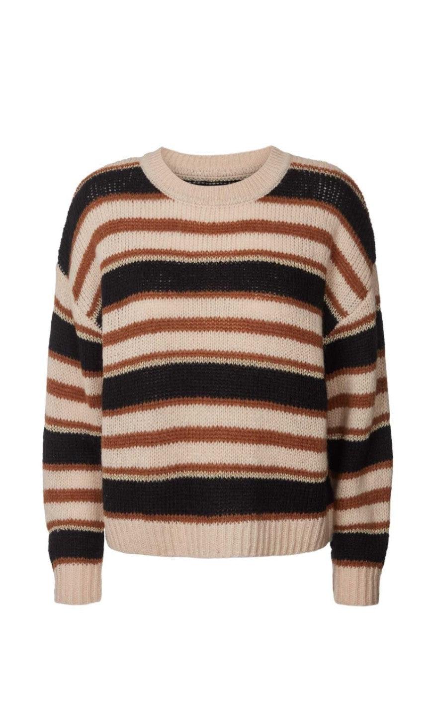 Lollys Laundry Jumper Terry Creme Stripe