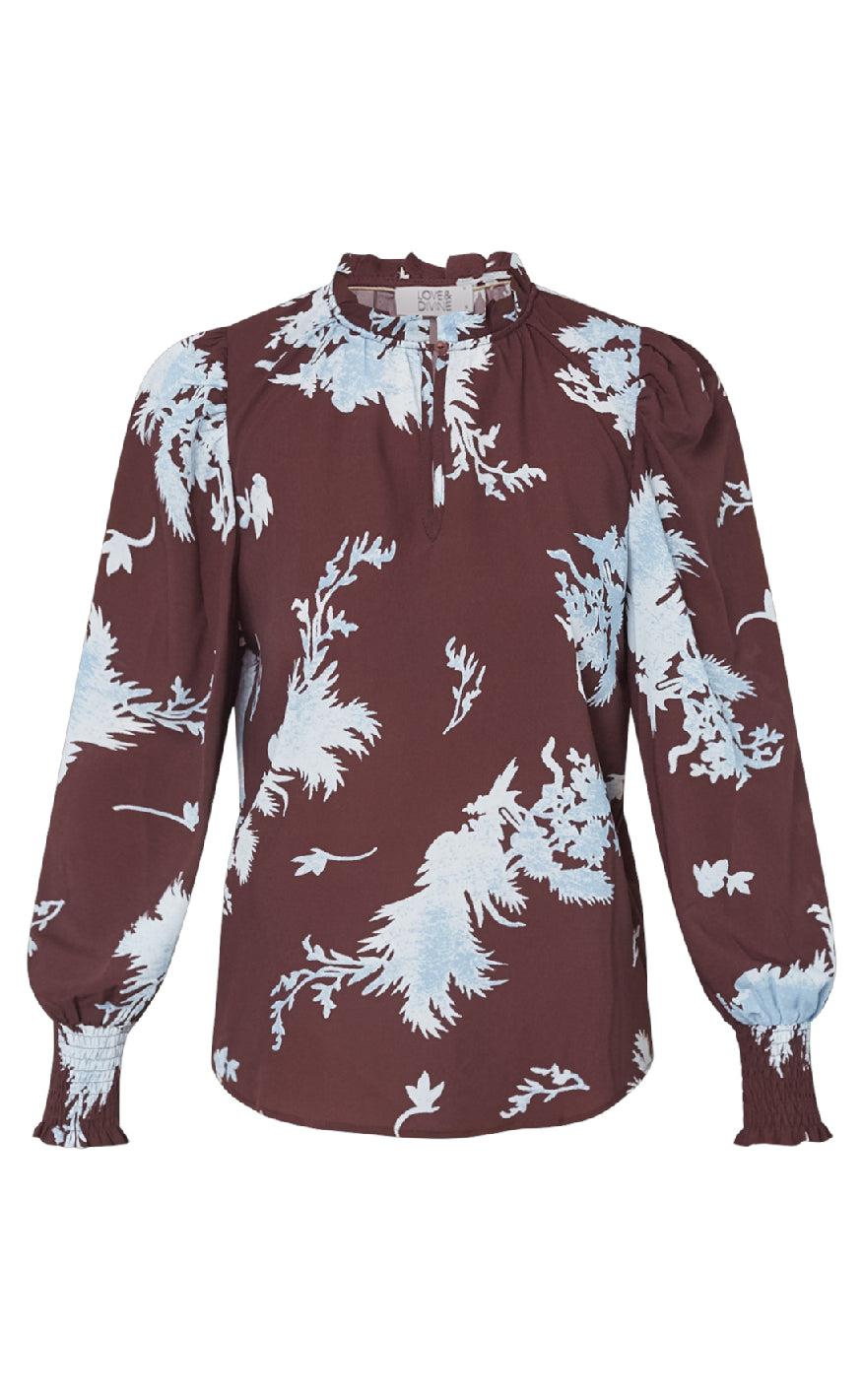 Love Divine Bluse Love490-25 Bordeaux Leaf