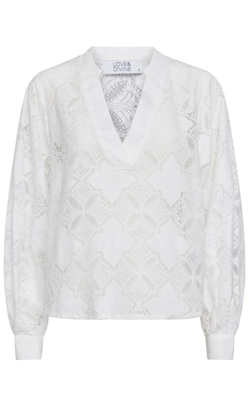 Love Divine Bluse Love1307 Cream Lace