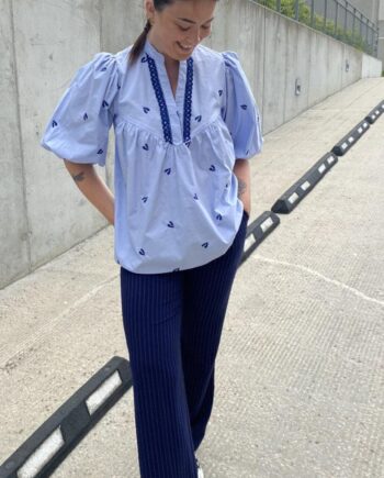 Love   Divine Bluse Love1013 Light Blue Navy