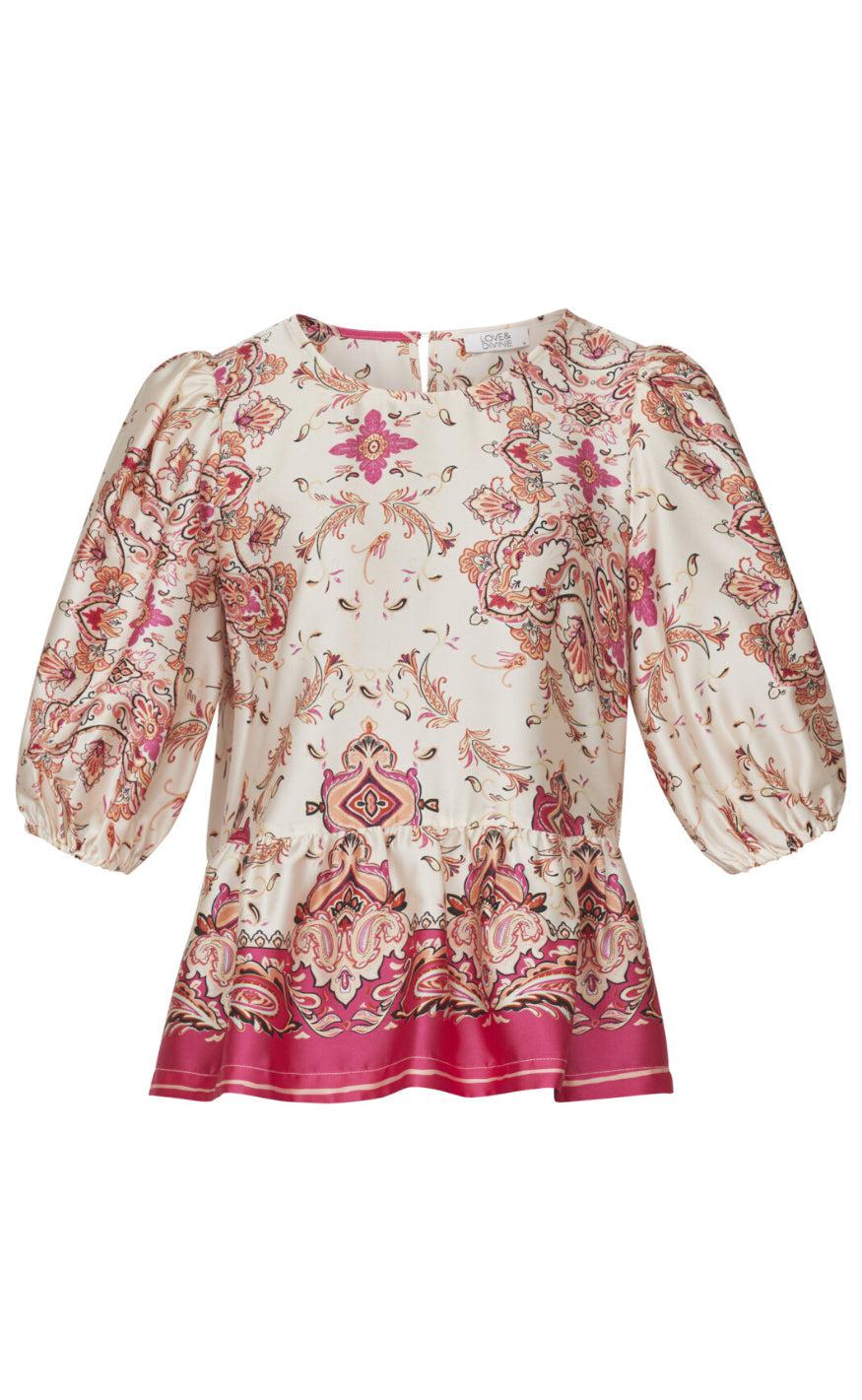 Love   Divine Bluse Love1155-  Pink Paisley