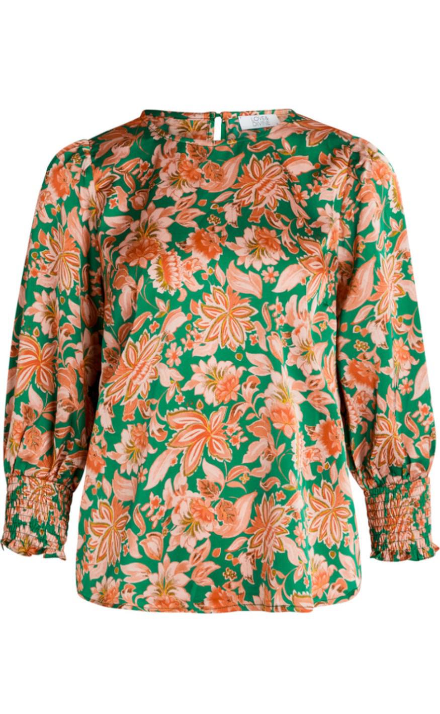 Love Divine Skjorte Love915- Green Flower
