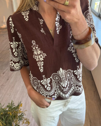 Love   Divine Top Love1296-  Brown Paisley