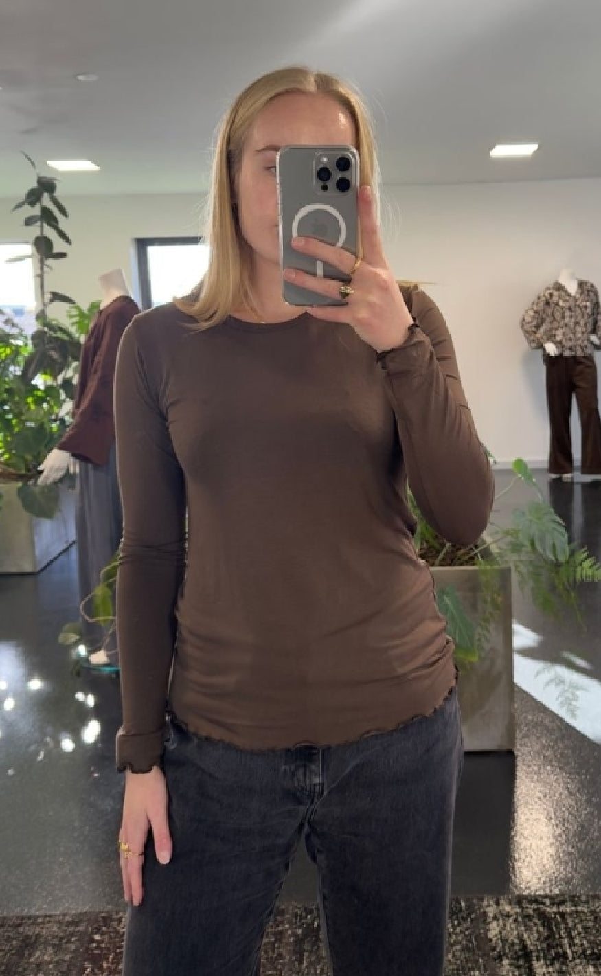 Luxzuz Bluse Sigba Bamboo Coffee Bean