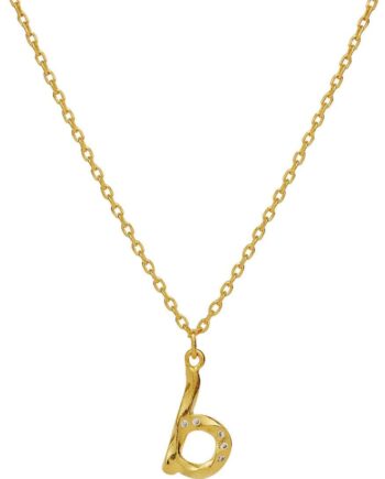 Maanesten Halskæde   Alphabet Gold Colour