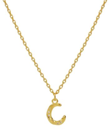 Maanesten Halskæde   Alphabet Gold Colour