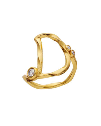 Maanesten Ring   Alphabet Gold Colour
