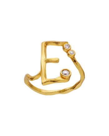 Maanesten Ring   Alphabet Gold Colour