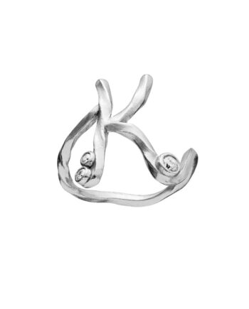 Maanesten Ring   Alphabet Silver Colour