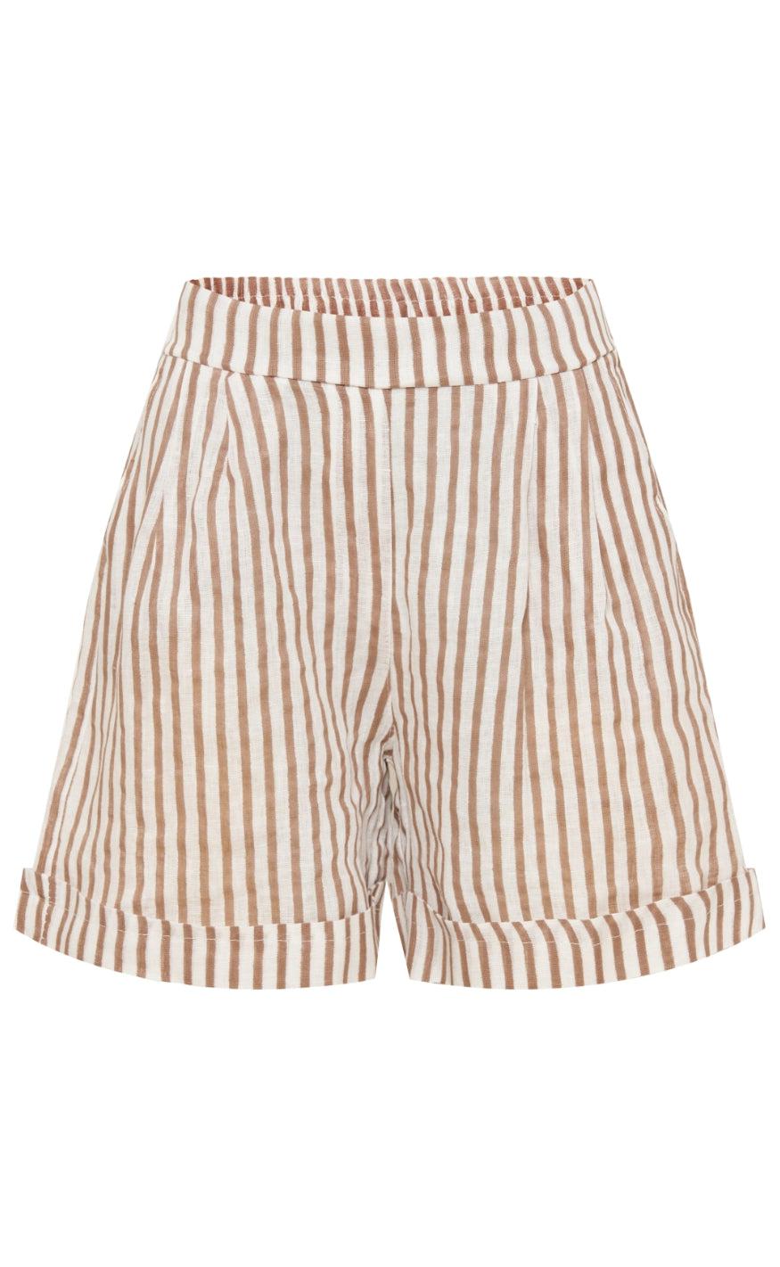 Marta Du Chateau Shorts 61072 Sophia Caramel Stripe