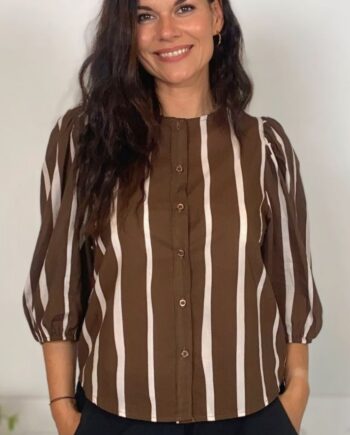 Marta Du Chateau Skjorte Evelina Brown Stripe