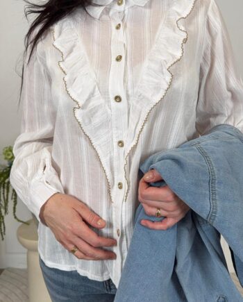 Marta Du Chateau Skjorte Laurette White Beige