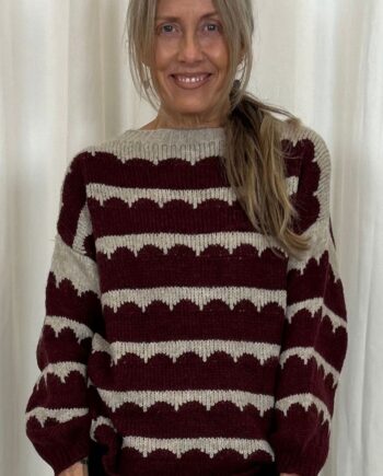 Marta Du Chateau Striktrøje Constance Knit Vino Beige