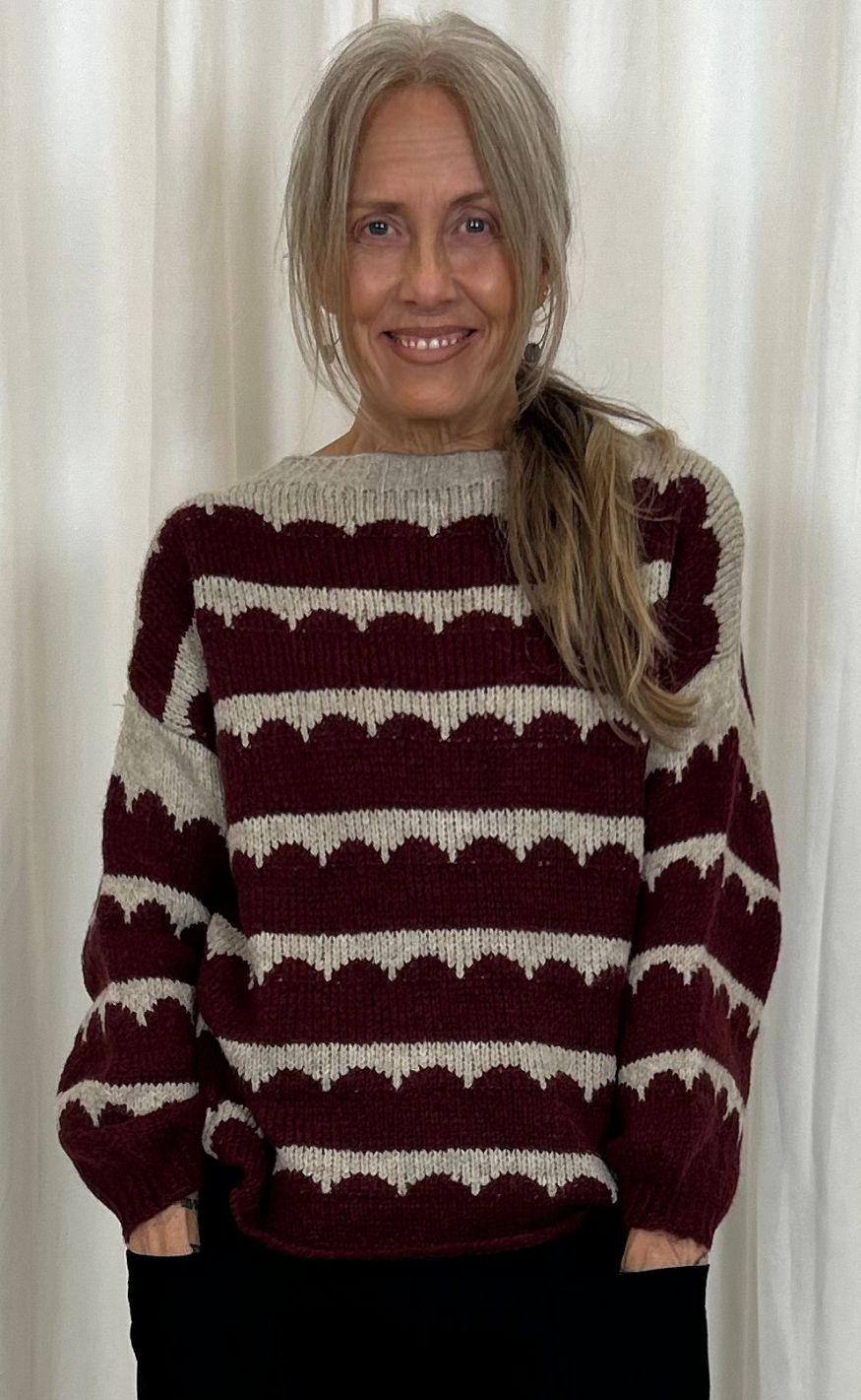 Marta Du Chateau Striktrøje Constance Knit Vino Beige