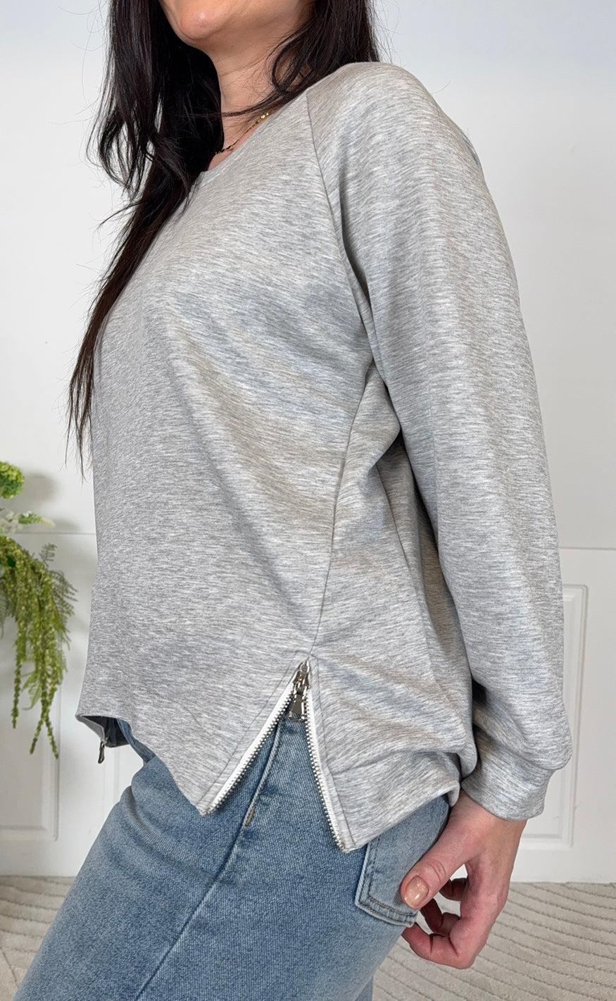 Marta Du Chateau Sweatshirt Cerise Grey Melange