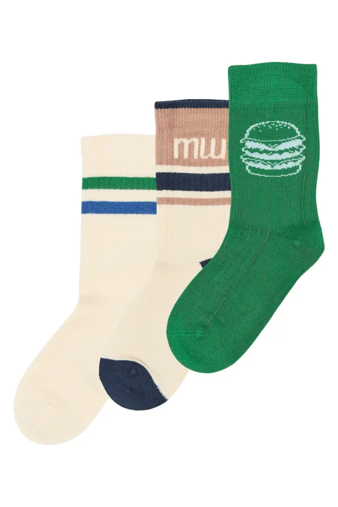 Moe Bambus Strømper -pak Fern Green 23 26