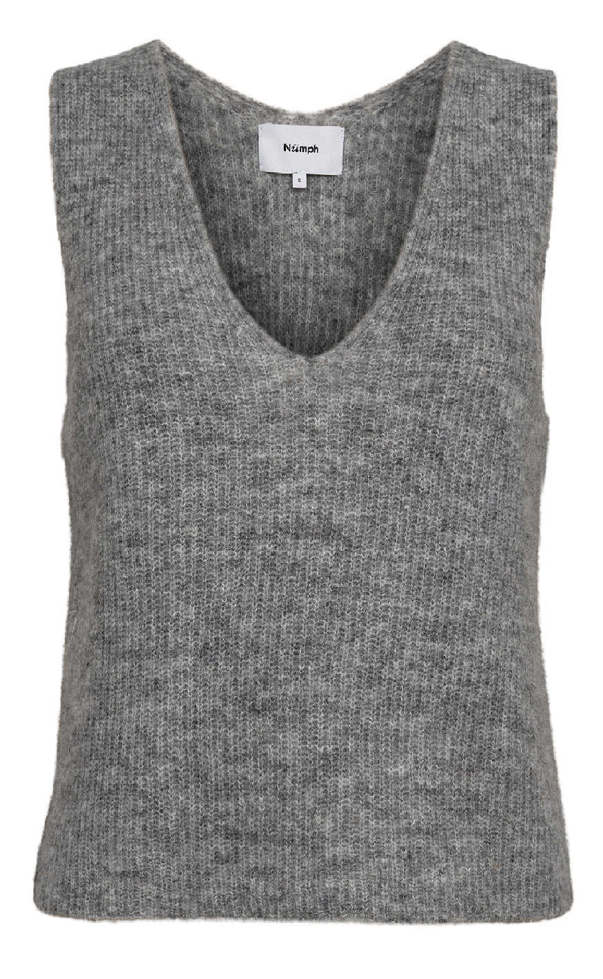 Nümph Vest Riette Rib Medium Grey Mel