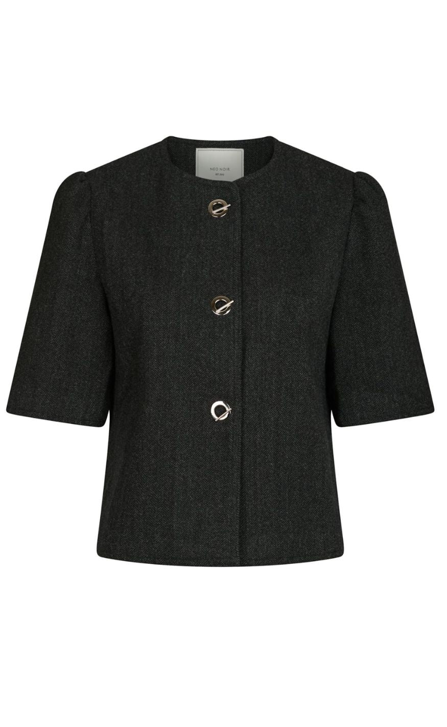 Neo Noir Blazer Xanthe Herringbone Dark Grey