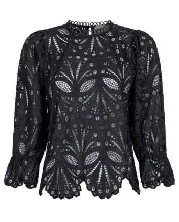 Neo Noir Bluse Adela Embroidery Black