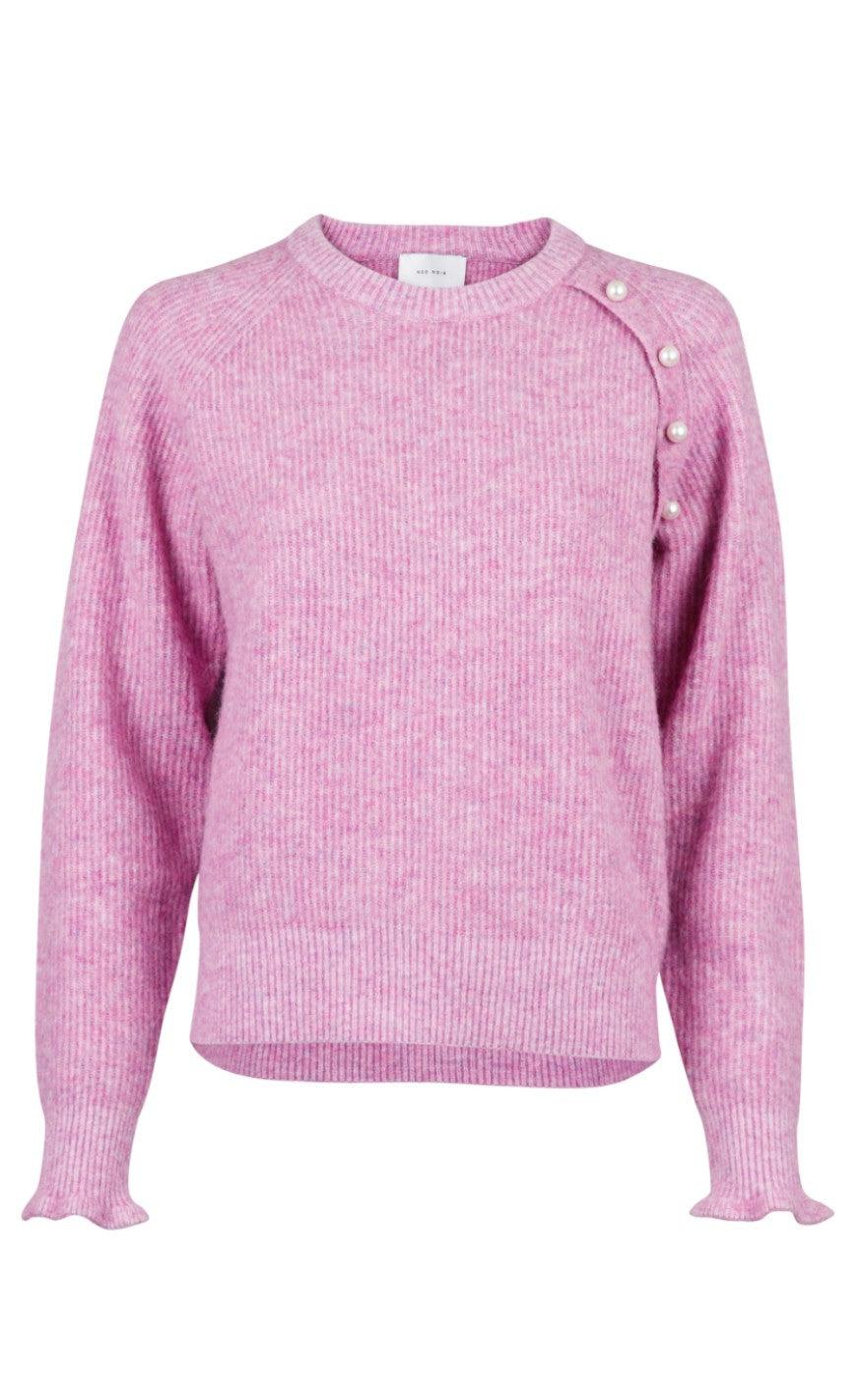 Neo Noir Bluse Asli Knit Fuchsia Melange
