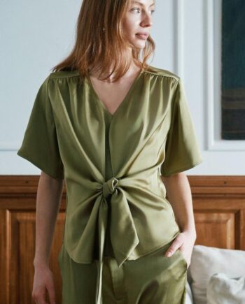 Neo Noir Bluse Casadia Heavy Sateen Sage Green
