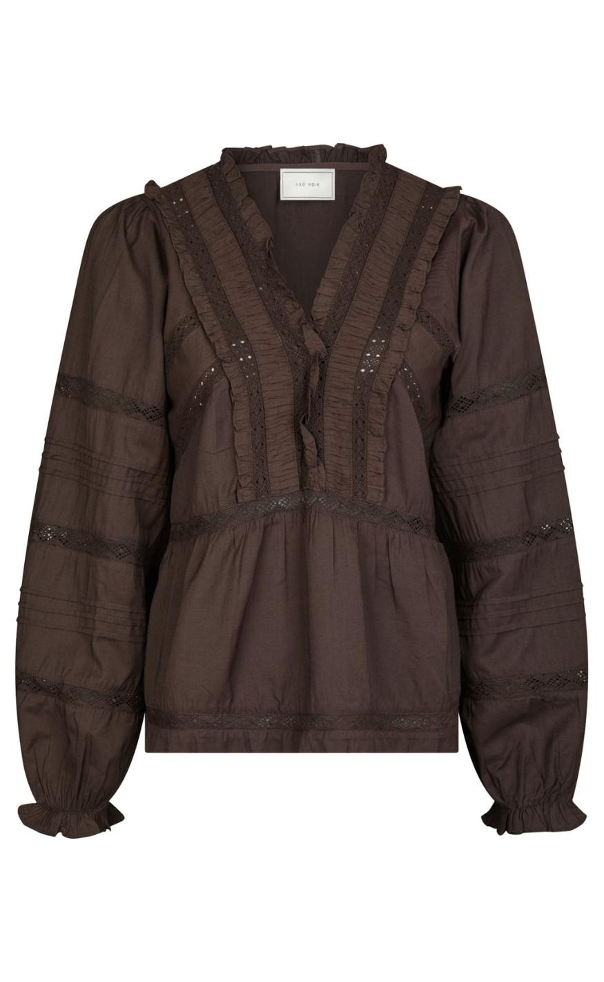 Neo Noir Bluse Elfie Dark Brown